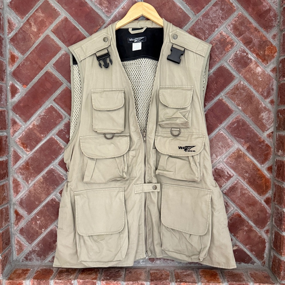 Nikon Vestrap Photography Vest Mens‎ XL Tan Multi-Pocket Utility Fishing Outdoor
